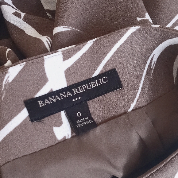 Banana Republic Women's Neutral Taupe Brown Cream Bamboo Straight Pencil Skirt 0 - Picture 2 of 9